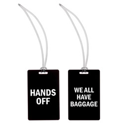 hands off luggage tag