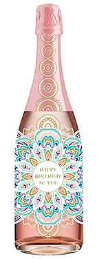 Mandala Champagne Bottle Card (Birthday)