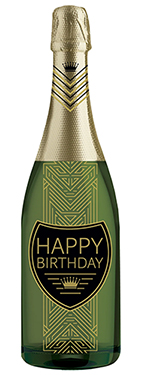 Art Deco Champagne Bottle Card (Birthday)