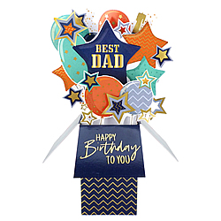 Balloons & Stars Dad Birthday Card