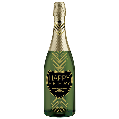 Art Deco Champagne Bottle Card (Birthday) - Click Image to Close