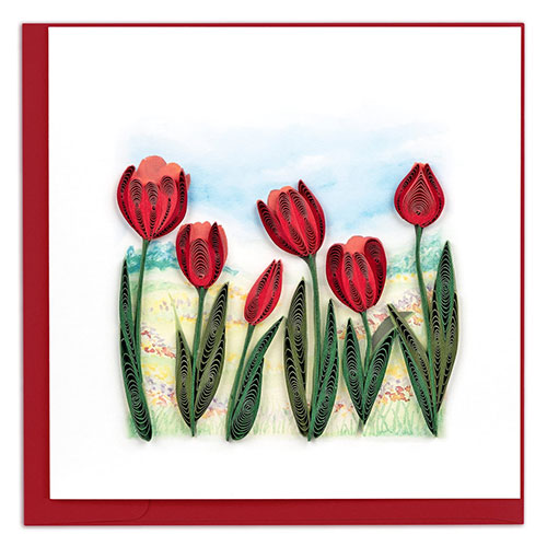 Red Tulip Field Card - Click Image to Close