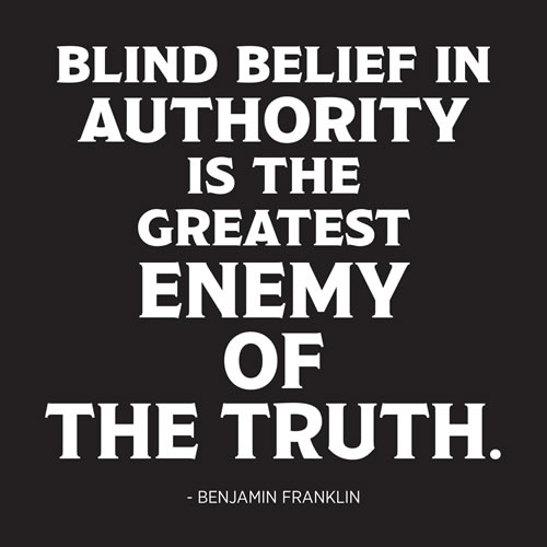 Blind Belief In Authority Card - Click Image to Close