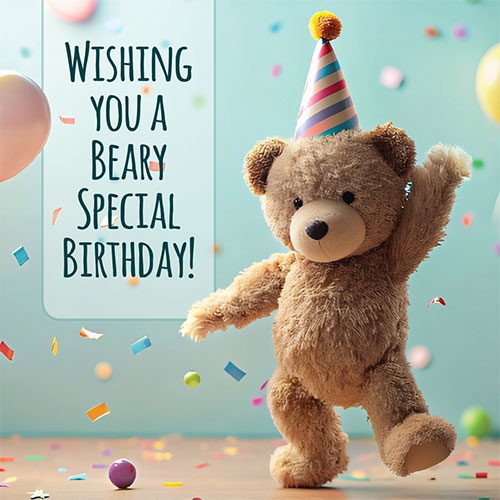 Beary Special Birthday Card (Standing Bear) - Click Image to Close