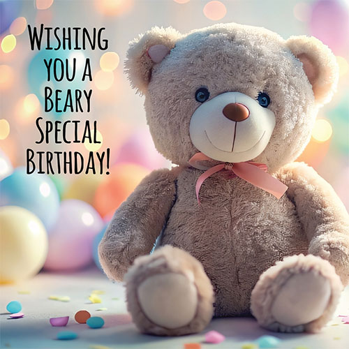 Beary Special Birthday Card (Sitting Bear) - Click Image to Close