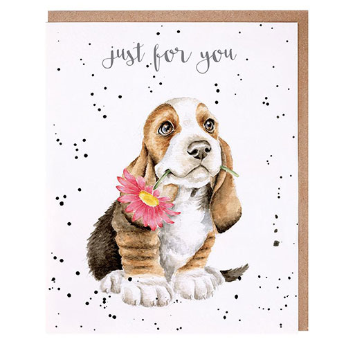 Just For You Card (Bassett Puppy) - Click Image to Close