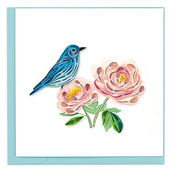 Buebird & Peonies Card